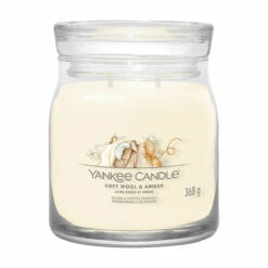 Yankee Candle Soft Wool & Amber Signature Medium Jar Candle