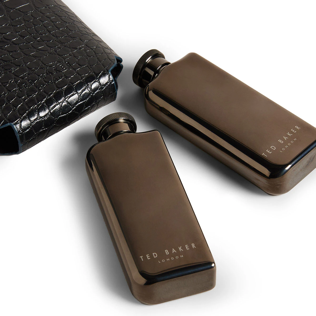 Ted Baker JAASON Croc Effect Double Hip Flask 2 Ted Baker JAASON Croc Effect Double Hip Flask - Image 2