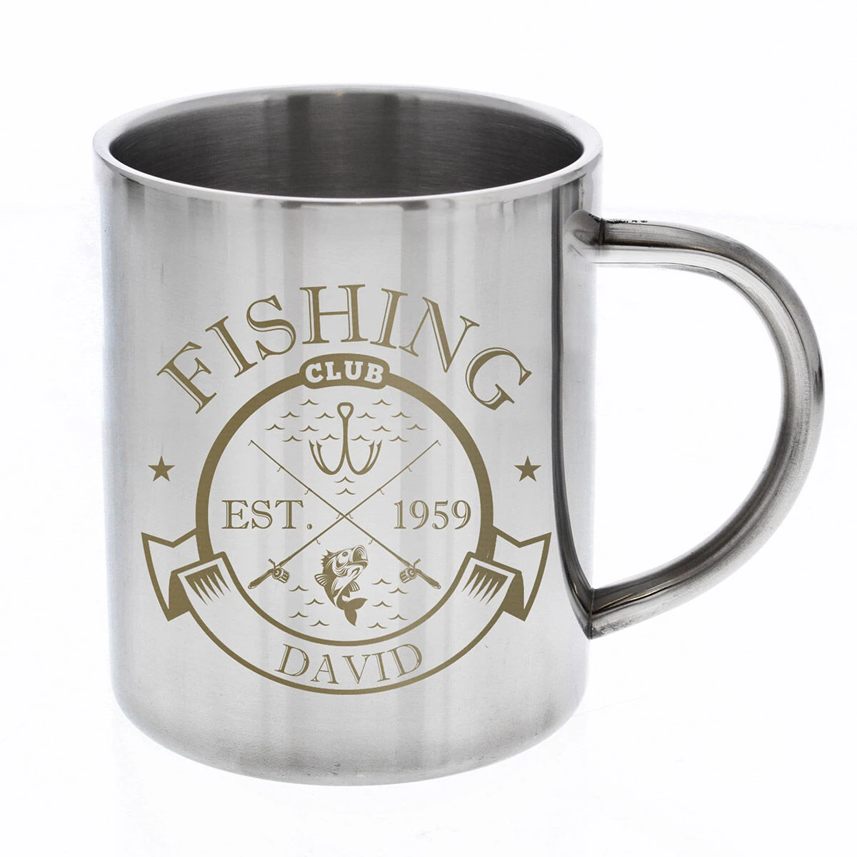 Personalised Fishing Club Stainless Steel Mug 2 Personalised Fishing Club Stainless Steel Mug - Image 2