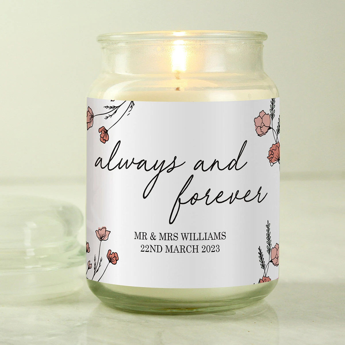 Personalised ‘Always & Forever’ Large Scented Jar Candle 4 Personalised ‘Always & Forever’ Large Scented Jar Candle - Image 4