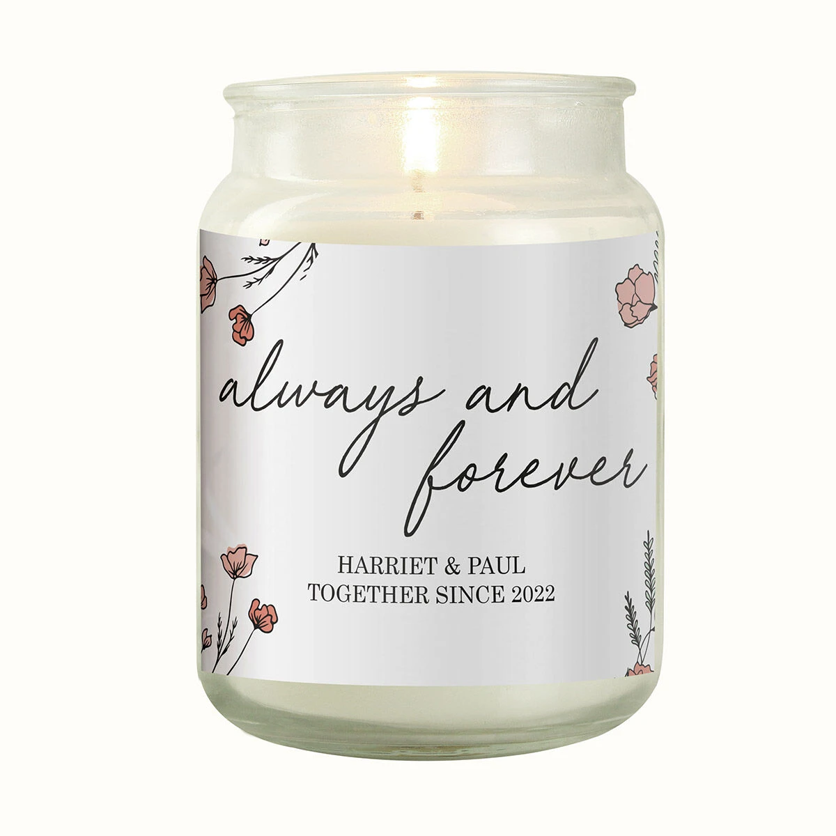 Personalised ‘Always & Forever’ Large Scented Jar Candle 3 Personalised ‘Always & Forever’ Large Scented Jar Candle - Image 3