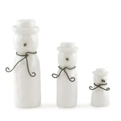 East Of India Christmas Set Of 3 Porcelain Snowmen -Yankee Candle Sales 5819 east of india xmas set of three porcelain snowmen 1