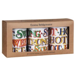 Emma Bridgewater Brighter World Set Of Three Round Caddies -Yankee Candle Sales bri2900 emma bridgewater brighter world set of three round caddies 3