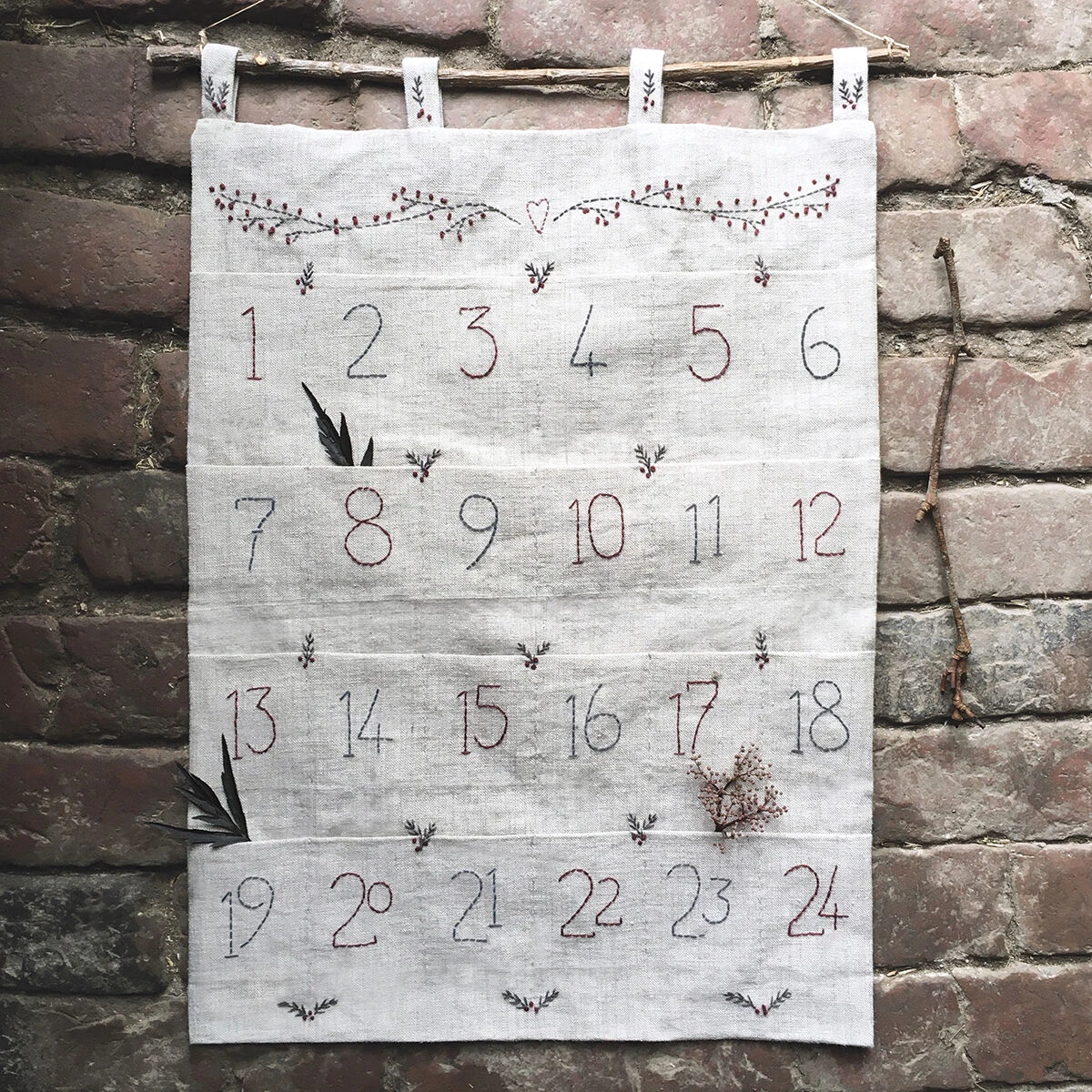 East Of India Hand Embroidered Advent Calendar 1 East Of India Hand Embroidered Advent Calendar