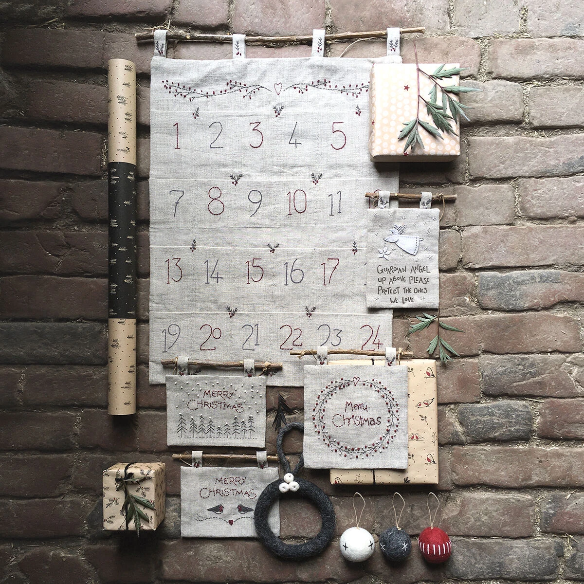 East Of India Hand Embroidered Advent Calendar 4 East Of India Hand Embroidered Advent Calendar - Image 4