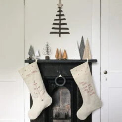 East Of India Christmas Dear Santa Linen Stocking 7 East Of India Christmas Dear Santa Linen Stocking -Yankee Candle Sales east of india eoi 3354b christmas dear santa linen stocking 4