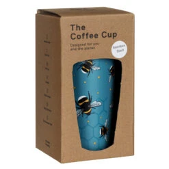 Eco Chic Blue Bees Stainless Steel Travel Coffee Cup -Yankee Candle Sales eco chic n01 blue bees stainless steel travel coffee cup 04m