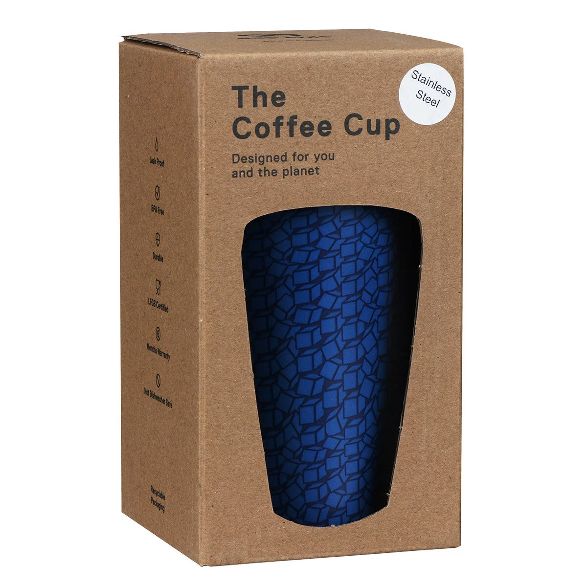 Eco Chic Disrupted Cubes Stainless Steel Travel Coffee Cup 5 Eco Chic Disrupted Cubes Stainless Steel Travel Coffee Cup - Image 5