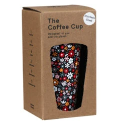 Eco Chic Black Ditsy Flowers Stainless Steel Travel Coffee Cup -Yankee Candle Sales eco chic n014 disty black flowers stainless steel travel coffee cup 04