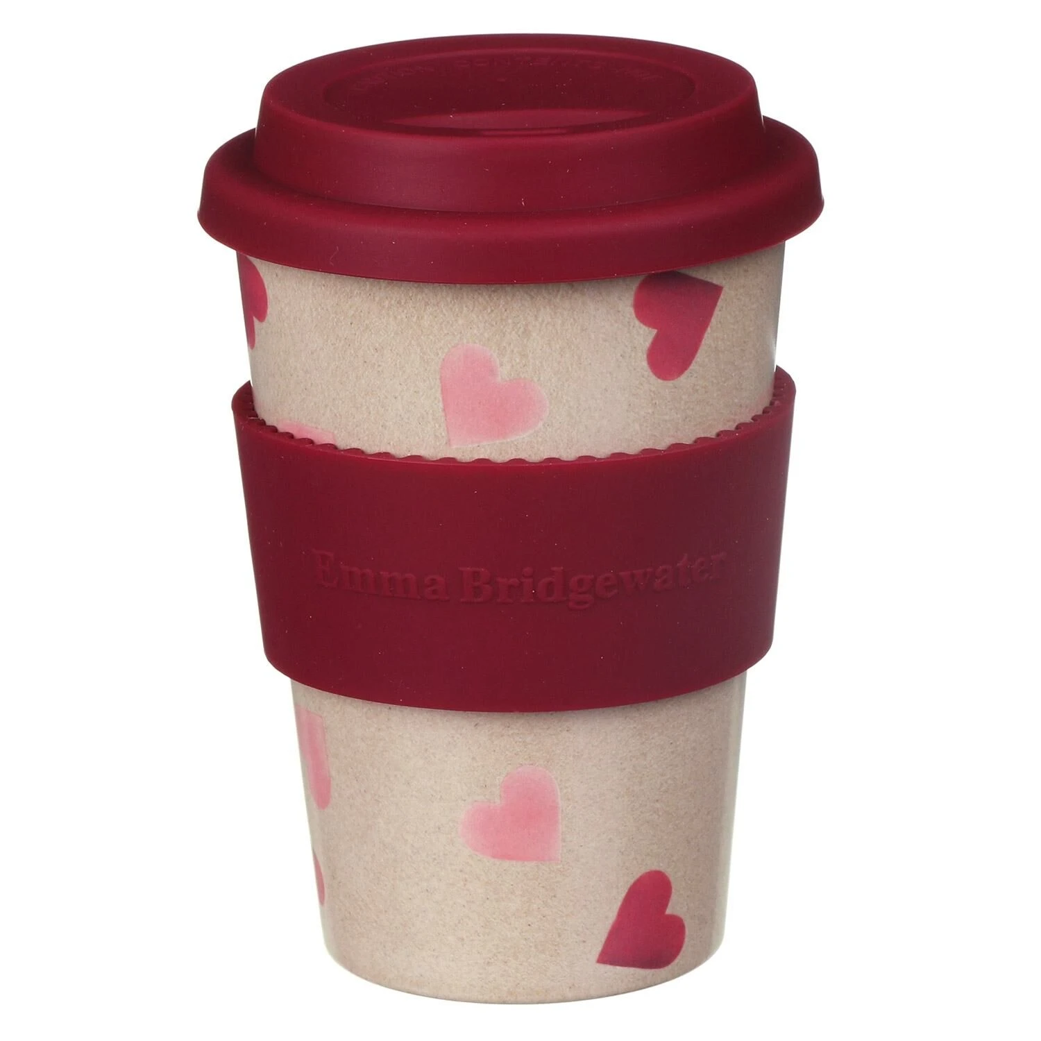 Emma Bridgewater Pink Hearts Rice Husk Travel Cup 1 Emma Bridgewater Pink Hearts Rice Husk Travel Cup