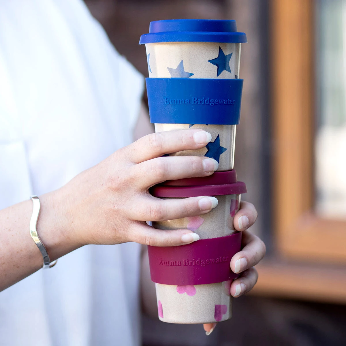 Emma Bridgewater Pink Hearts Rice Husk Travel Cup 2 Emma Bridgewater Pink Hearts Rice Husk Travel Cup - Image 2