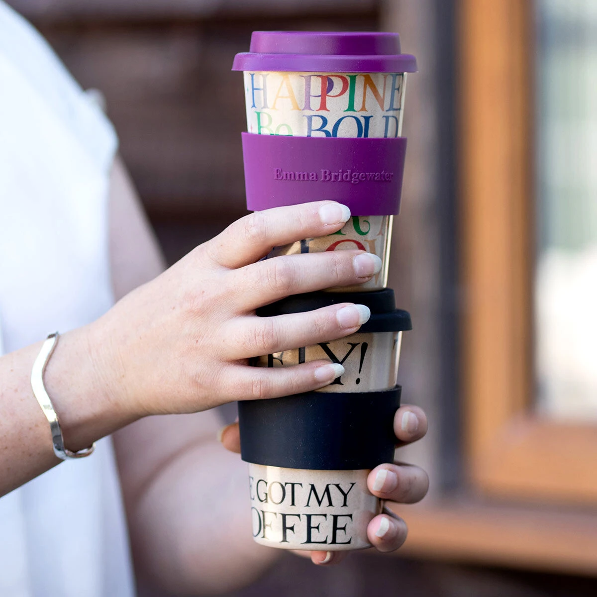 Emma Bridgewater Rainbow Toast Rice Husk Travel Cup 2 Emma Bridgewater Rainbow Toast Rice Husk Travel Cup - Image 2
