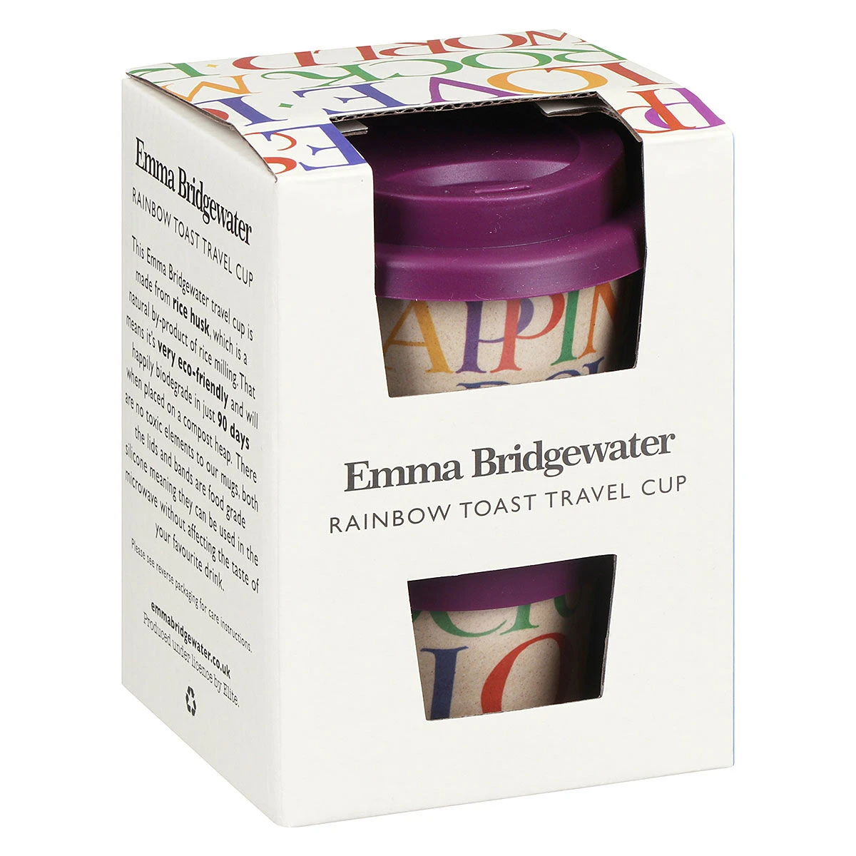 Emma Bridgewater Rainbow Toast Rice Husk Travel Cup 3 Emma Bridgewater Rainbow Toast Rice Husk Travel Cup - Image 3