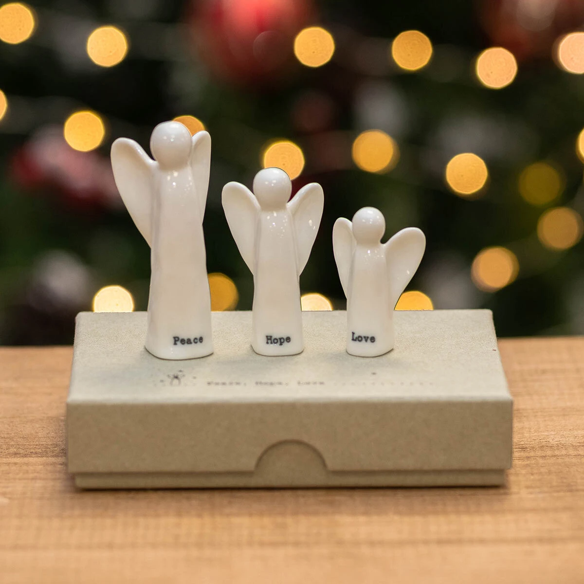 East Of India Christmas Set Of 3 Porcelain Angels 2 East Of India Christmas Set Of 3 Porcelain Angels - Image 2