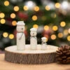 East Of India Christmas Set Of 3 Porcelain Snowmen