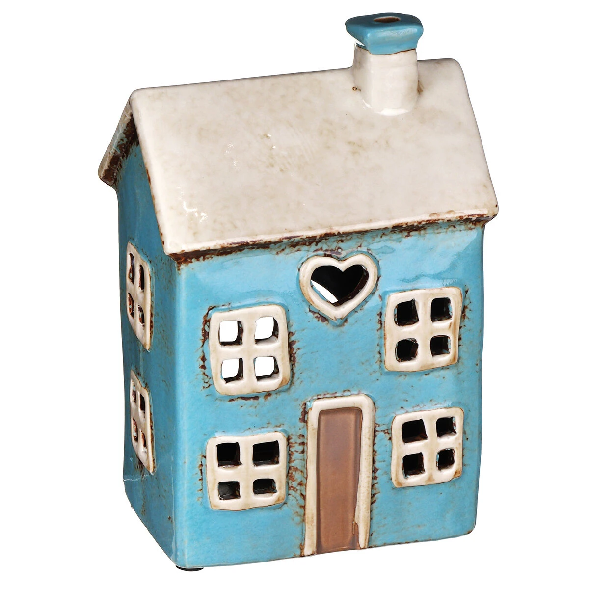 Shudehill Village Pottery Heart House Bright Blue Tealight Holder 3 Shudehill Village Pottery Heart House Bright Blue Tealight Holder - Image 3