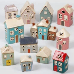 Shudehill Village Pottery Heart House Bright Blue Tealight Holder 10 Shudehill Village Pottery Heart House Bright Blue Tealight Holder -Yankee Candle Sales joe davies shudehill village pottery lifestyle 1 6