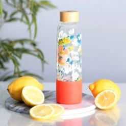 Joules Floral Print Glass Water Bottle -Yankee Candle Sales joules jls2103 j floral print glass water bottle lifestyle