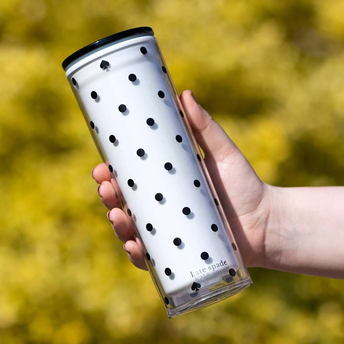 Kate Spade New York Black Spade Dot Thermal Mug 2 Kate Spade New York Black Spade Dot Thermal Mug - Image 2