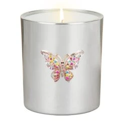 Desire Silver Butterfly Pomegranate Noir Soy Wax Candle -Yankee Candle Sales lesser pavey lp49695 silver butterfly pomegranate noir candle 3