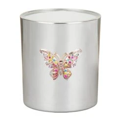 Desire Silver Butterfly Pomegranate Noir Soy Wax Candle -Yankee Candle Sales lesser pavey lp49695 silver butterfly pomegranate noir candle 4