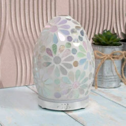 Desire White Flower Egg Colour Changing Aroma Humidifier -Yankee Candle Sales lesser and pavey lp47500 desire white flower humidifier lifestyle 2