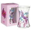 Lynsey Johnstone Hand Painted Dragonfly With Pink Flowers Hourglass Vase
