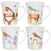Jennifer Rose Garden Birds Set Of Four Mugs