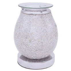 Desire Bulbous Silver Mosaic Aroma Lamp Wax Melt Warmer -Yankee Candle Sales lesser pavey lp45319 desire silver mosaic aroma melt warmer 2