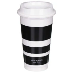 Kate Spade New York Black & White Stripe/Dot Set Of Four Travel Cups 13 Kate Spade New York Black & White Stripe/Dot Set Of Four Travel Cups -Yankee Candle Sales lifeguard press 217049 kate spade travel cup set 7