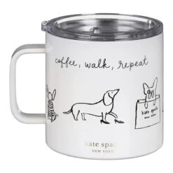 Kate Spade New York Dog Party Stainless Steel Travel Coffee Mug With Handle