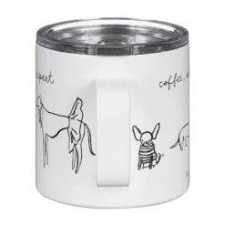 Kate Spade New York Dog Party Stainless Steel Travel Coffee Mug With Handle -Yankee Candle Sales lifeguard press 222643 kate spade dog party stainless steel travel coffee mug 4