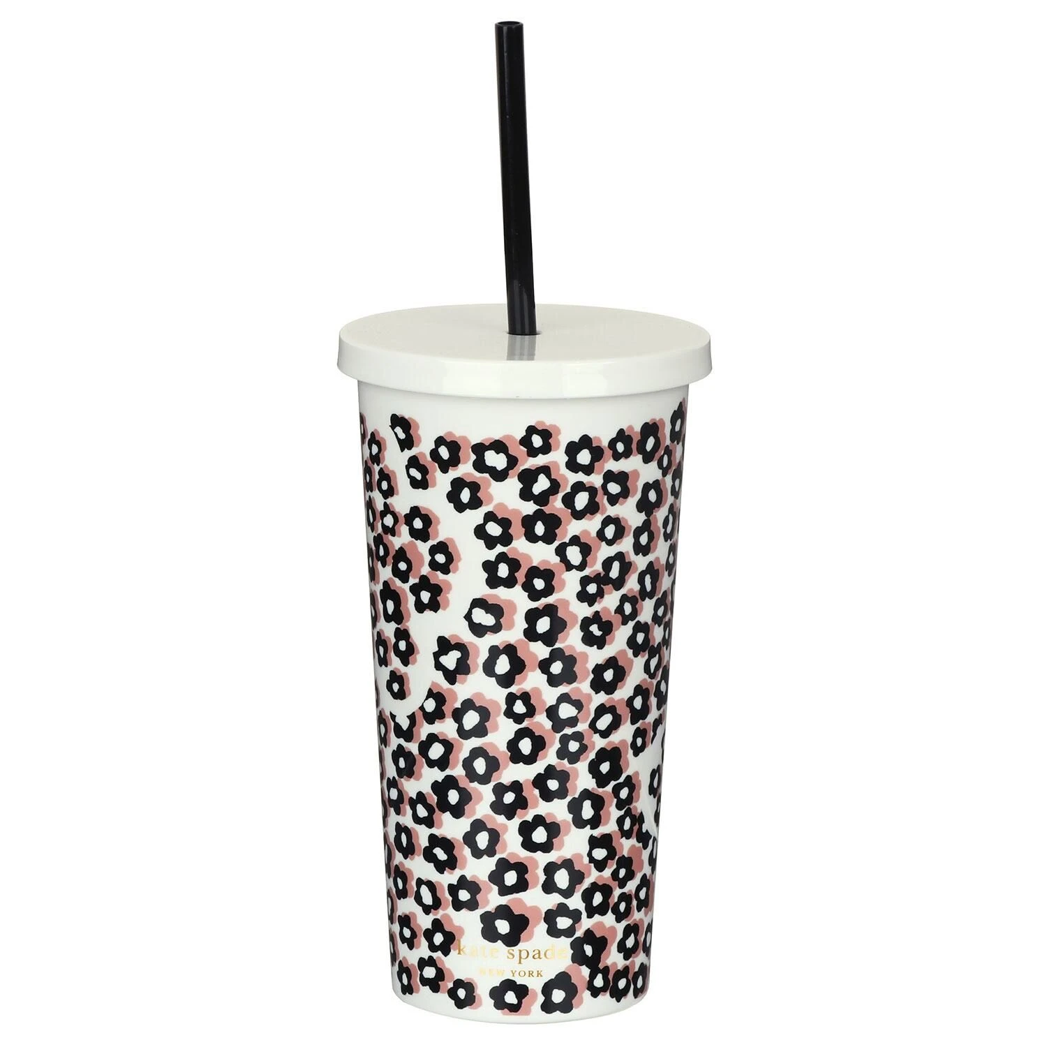 Kate Spade New York Flair Flora Tumbler With Straw 1 Kate Spade New York Flair Flora Tumbler With Straw