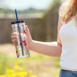 Kate Spade New York Vintage Cherry Dot Acrylic Tumbler With Straw -Yankee Candle Sales lifeguard press kate spade 224337 vintage cherry dot tumbler with straw lifestyle