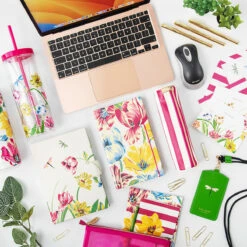 Kate Spade New York Dragonflies And Tulips Acrylic Tumbler With Straw -Yankee Candle Sales lifeguard press kate spade dragonflies and tulips lifestyle 1 3