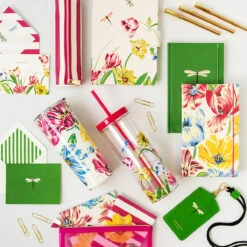 Kate Spade New York Dragonflies And Tulips Acrylic Tumbler With Straw -Yankee Candle Sales lifeguard press kate spade dragonflies and tulips lifestyle 2 1