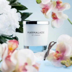 Marmalade Of London Pacific Orchid & Sea Salt 230g Luxury Glass Soy Candle -Yankee Candle Sales marmalade of london 12194 pacific orchid sea salt 230g luxury glass candle lifestyle 1