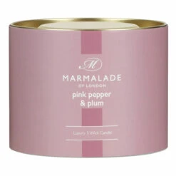 Marmalade Of London Pink Pepper & Plum 400g 3 Wick Glass Soy Candle -Yankee Candle Sales marmalade of london 12965 pink pepper plum 400g 3 wick glass candle 4