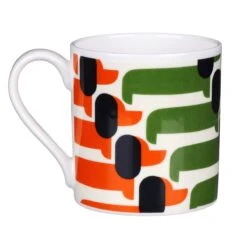 Orla Kiely Orange Sausage Dog Large Mug 5 Orla Kiely Orange Sausage Dog Large Mug -Yankee Candle Sales mclaggan orla kiely msqok107 sausage dog dachsund orange large mug 18 copy