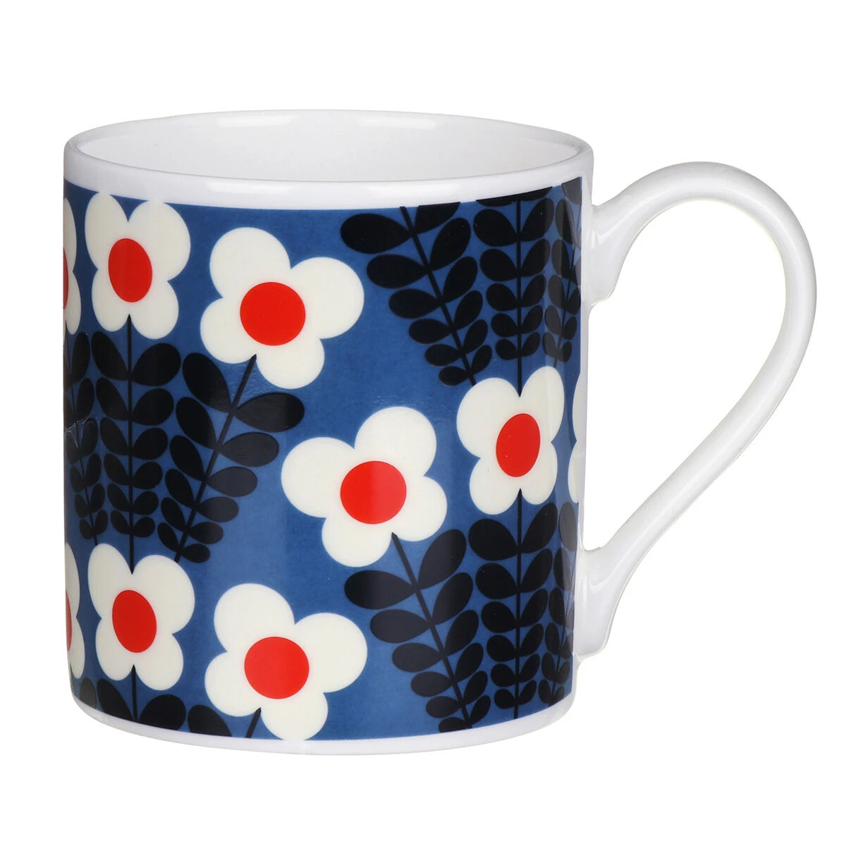 Orla Kiely Blue Bunch Of Stems Large Mug 1 Orla Kiely Blue Bunch Of Stems Large Mug