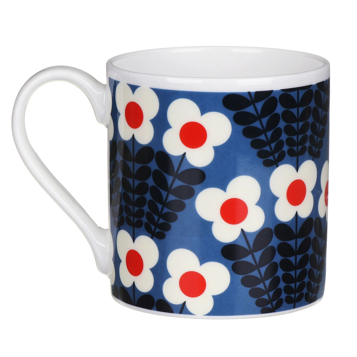 Orla Kiely Blue Bunch Of Stems Large Mug 3 Orla Kiely Blue Bunch Of Stems Large Mug - Image 3