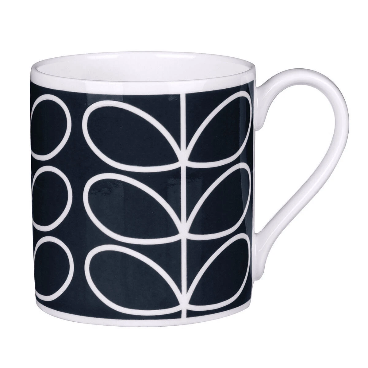 Orla Kiely Linear Stem Navy Blue Large Mug 1 Orla Kiely Linear Stem Navy Blue Large Mug
