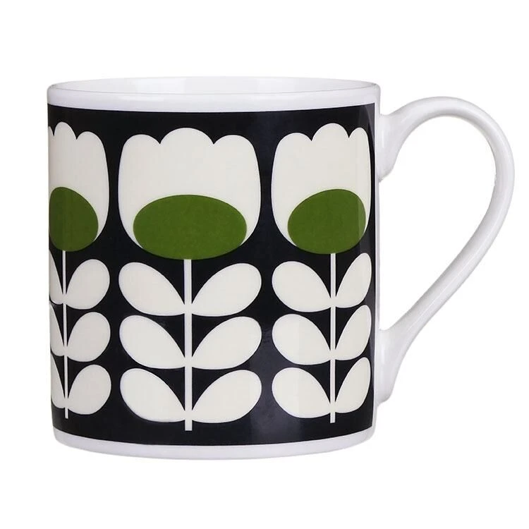 Orla Kiely Green Tulip Stem Large Mug 1 Orla Kiely Green Tulip Stem Large Mug