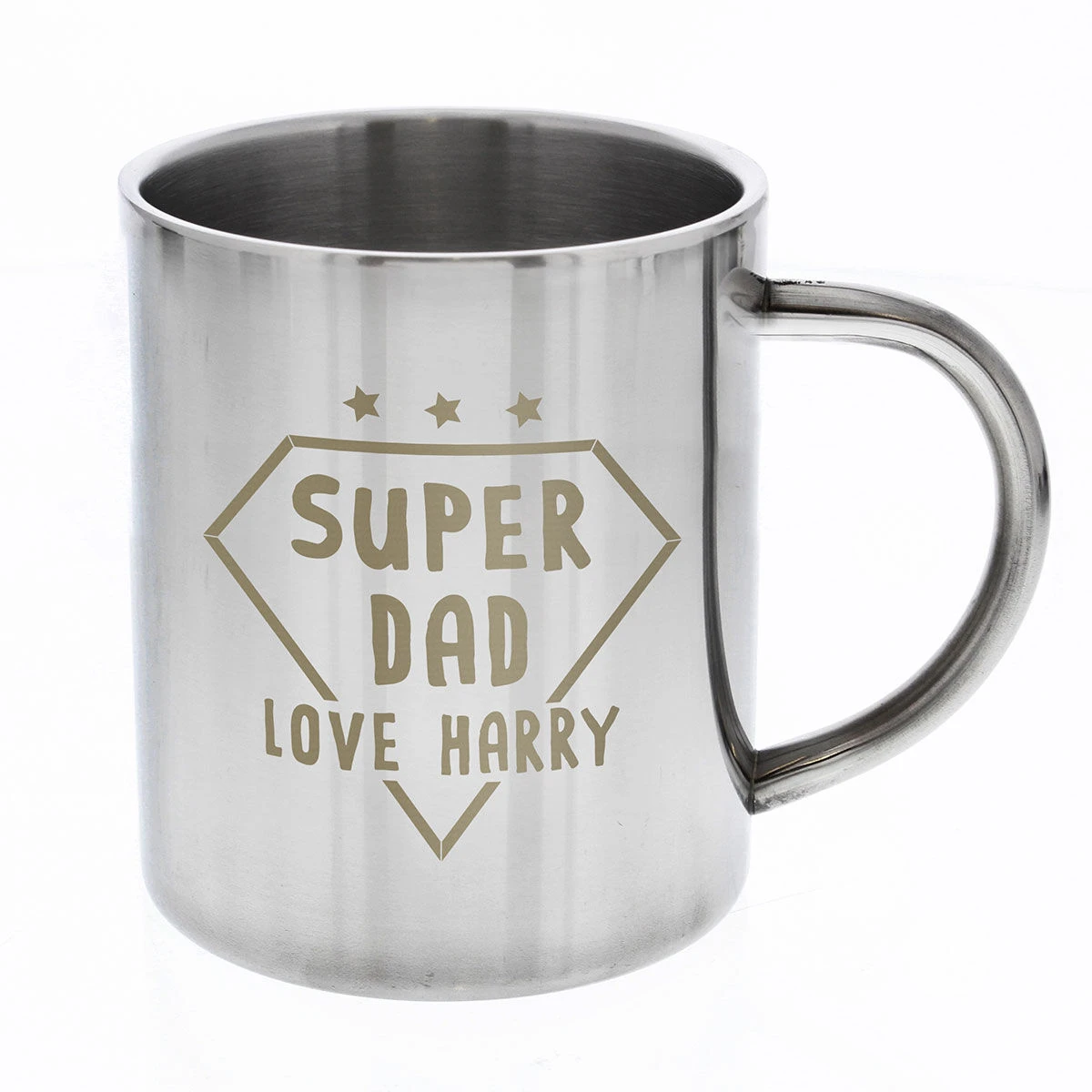 Personalised Super Dad Stainless Steel Mug 2 Personalised Super Dad Stainless Steel Mug - Image 2