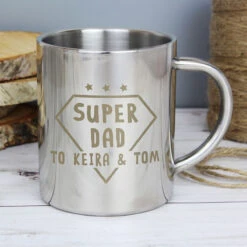 Personalised Super Dad Stainless Steel Mug 7 Personalised Super Dad Stainless Steel Mug -Yankee Candle Sales p0104m27 personalised super dad stainless steel mug 3