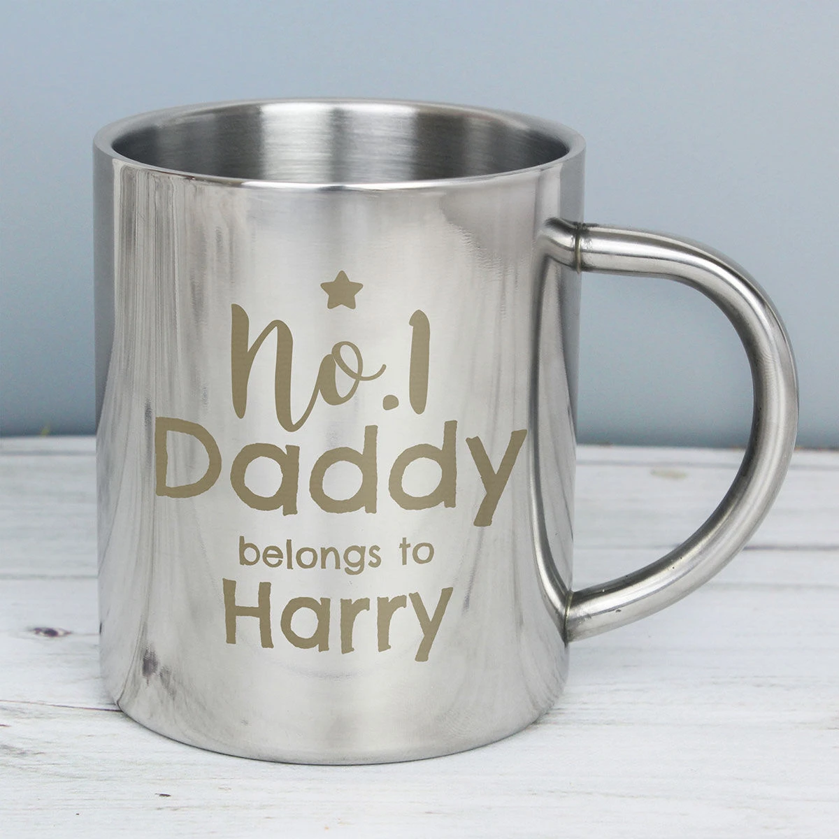 Personalised No.1 Daddy Stainless Steel Mug 1 Personalised No.1 Daddy Stainless Steel Mug