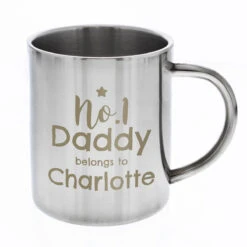 Personalised No.1 Daddy Stainless Steel Mug 7 Personalised No.1 Daddy Stainless Steel Mug -Yankee Candle Sales p0104m29 personalised no.1 daddy stainless steel mug 4