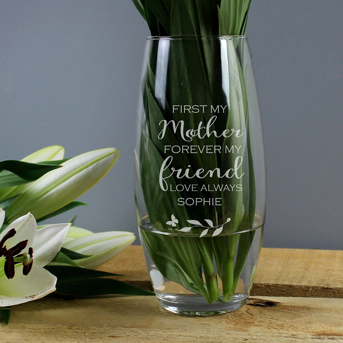 Personalised ‘First My Mother, Forever My Friend’ Bullet Vase 1 Personalised ‘First My Mother, Forever My Friend’ Bullet Vase