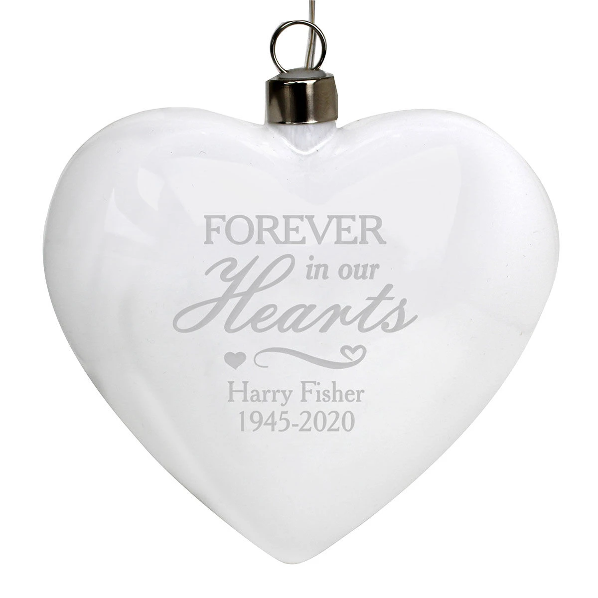 Personalised 'Forever In Our Hearts' LED Hanging Glass Heart 3 Personalised 'Forever In Our Hearts' LED Hanging Glass Heart - Image 3