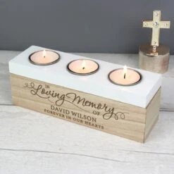 Personalised ‘In Loving Memory’ Triple Tea Light Box -Yankee Candle Sales p0111c43 pmc personalised in loving memory triple tea light box 1